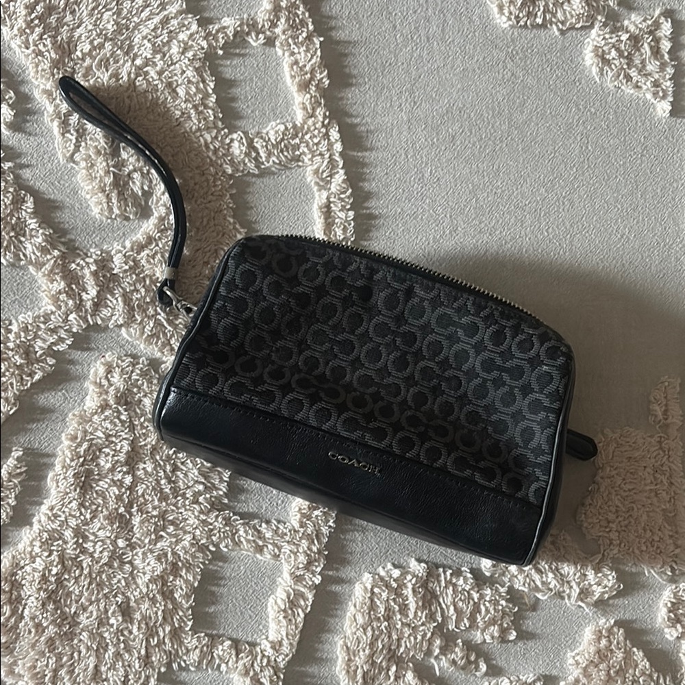 Coach Black Monogram Wristlet
